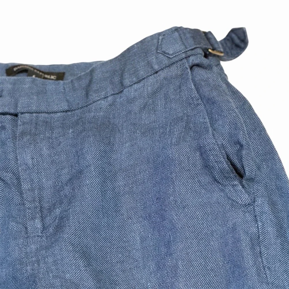 Banana Republic Blue Chambray Cargo Utility Pants Size 6 Straight Leg Pockets